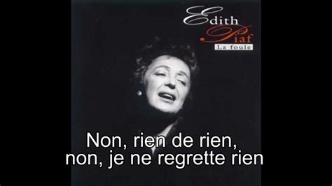 edith piaf non je ne regrette rien lyrics english